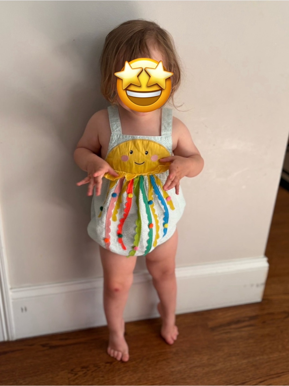 Mini Boden Jellyfish Appliqué Bubble Romper 12-18